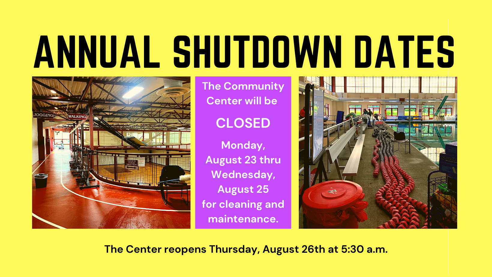 ANNUAL SHUTDOWN IS COMING!
