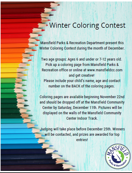 winter coloring contest flyer