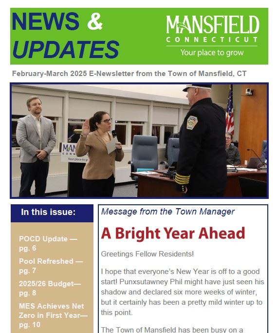 Cover of Feb-March 2025 Mansfield e-Newsletter