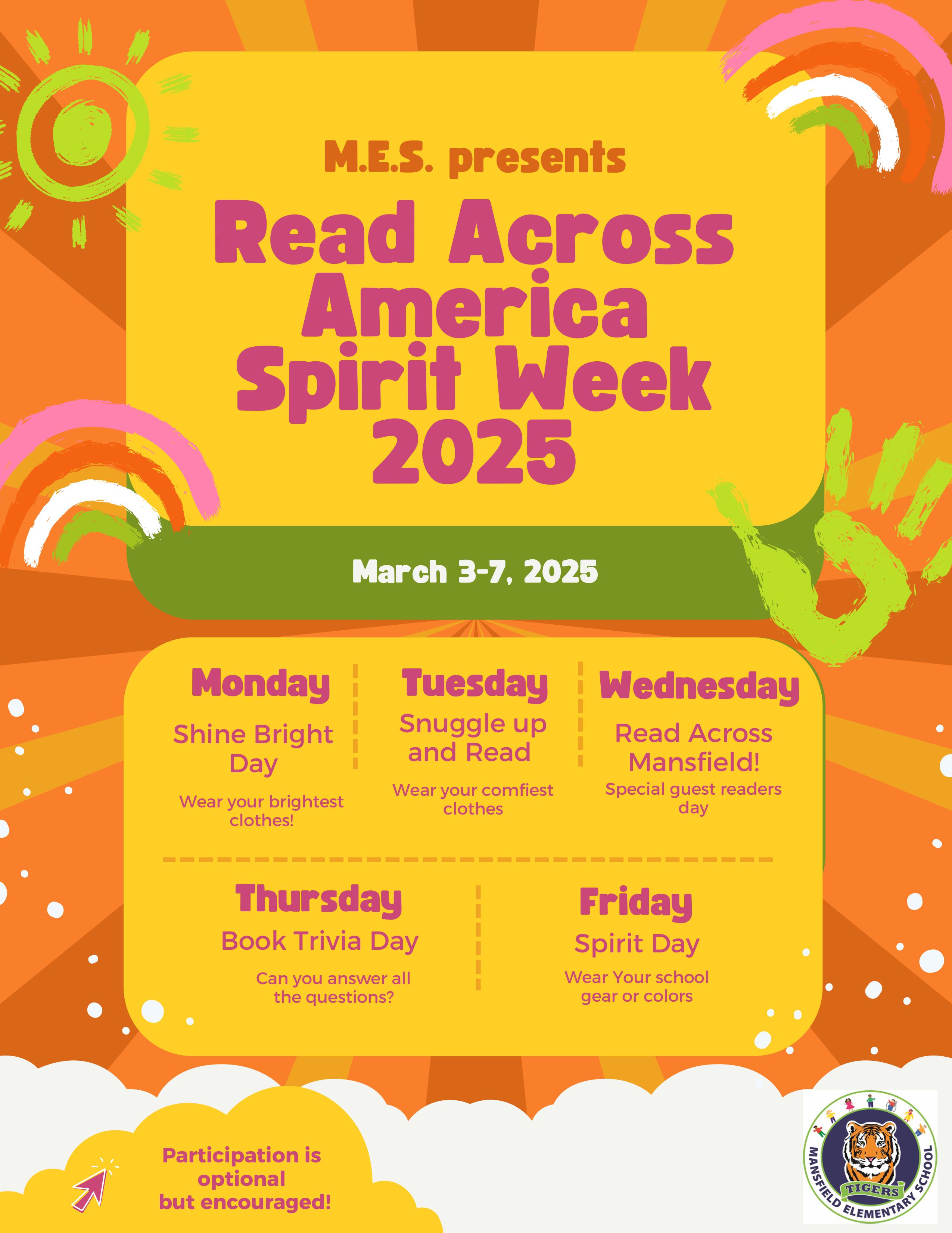 MES Read Across America Spirit Week 2025