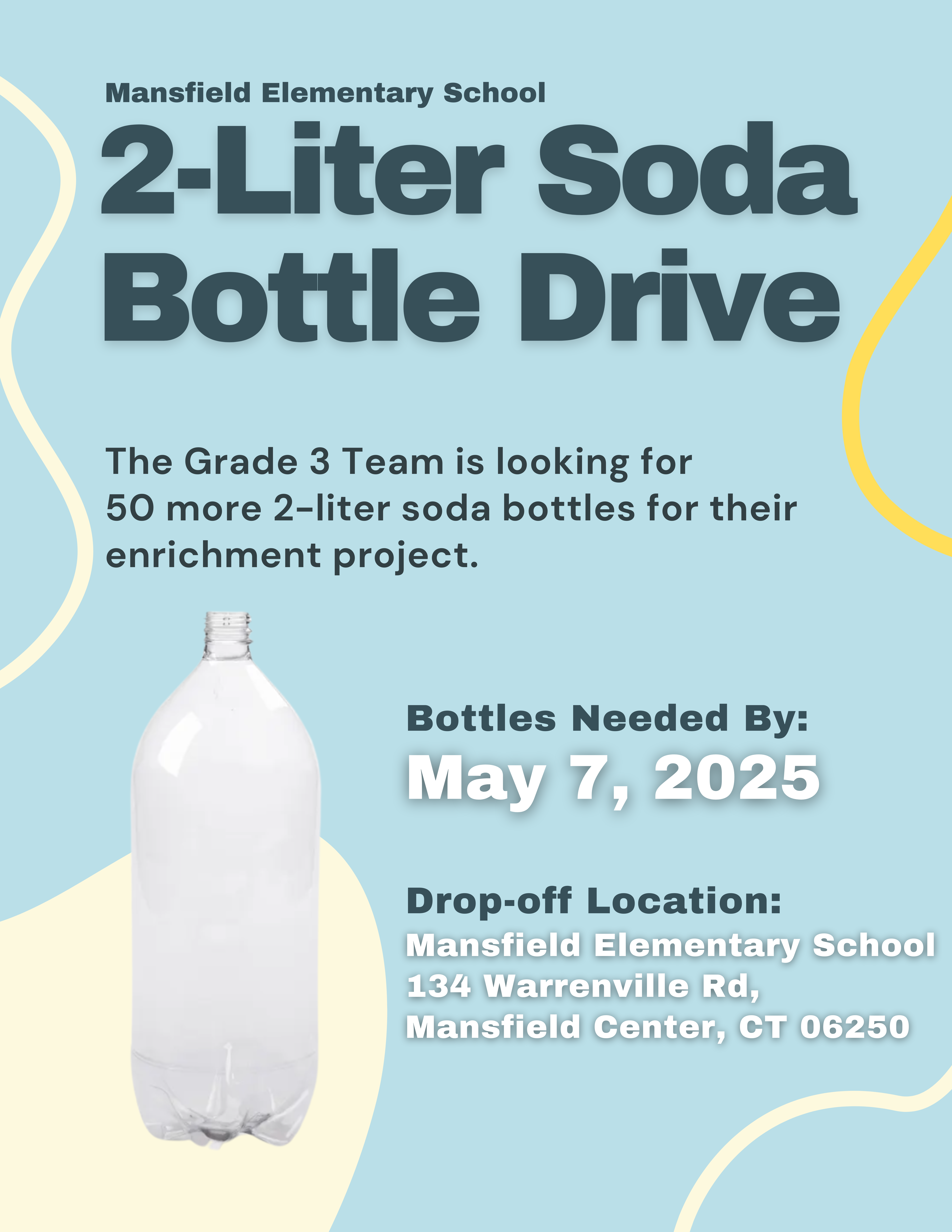 MES Grade 3 2-Liter Soda Bottle Drive 2025