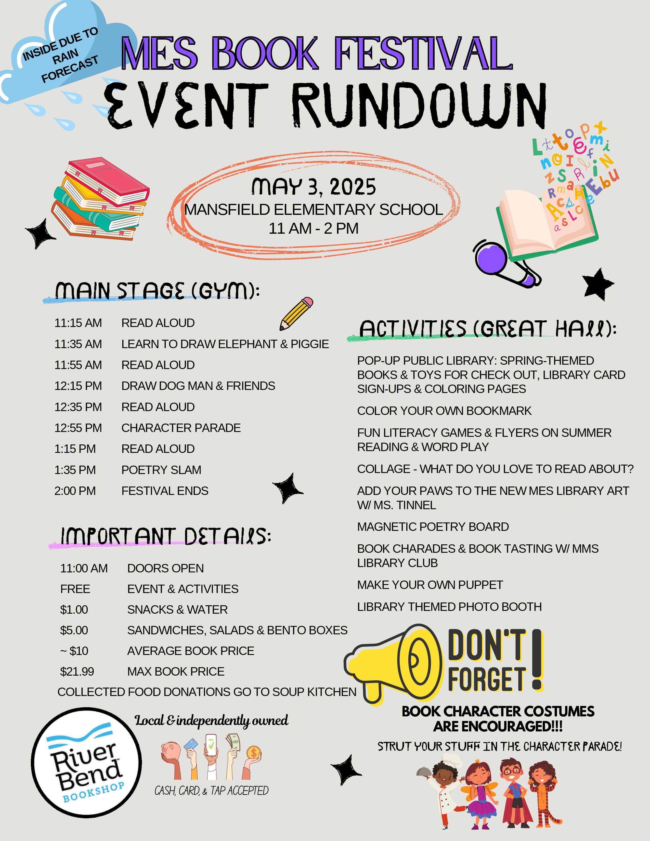 MES Book Festival Event Fundown Flyer 05.03.2025