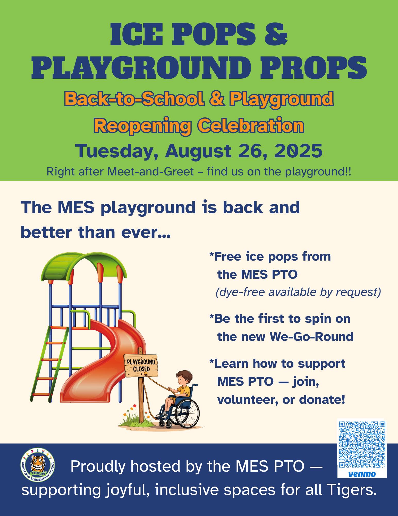 MES PTO Ice Pops and Playground Props 08.26.2025