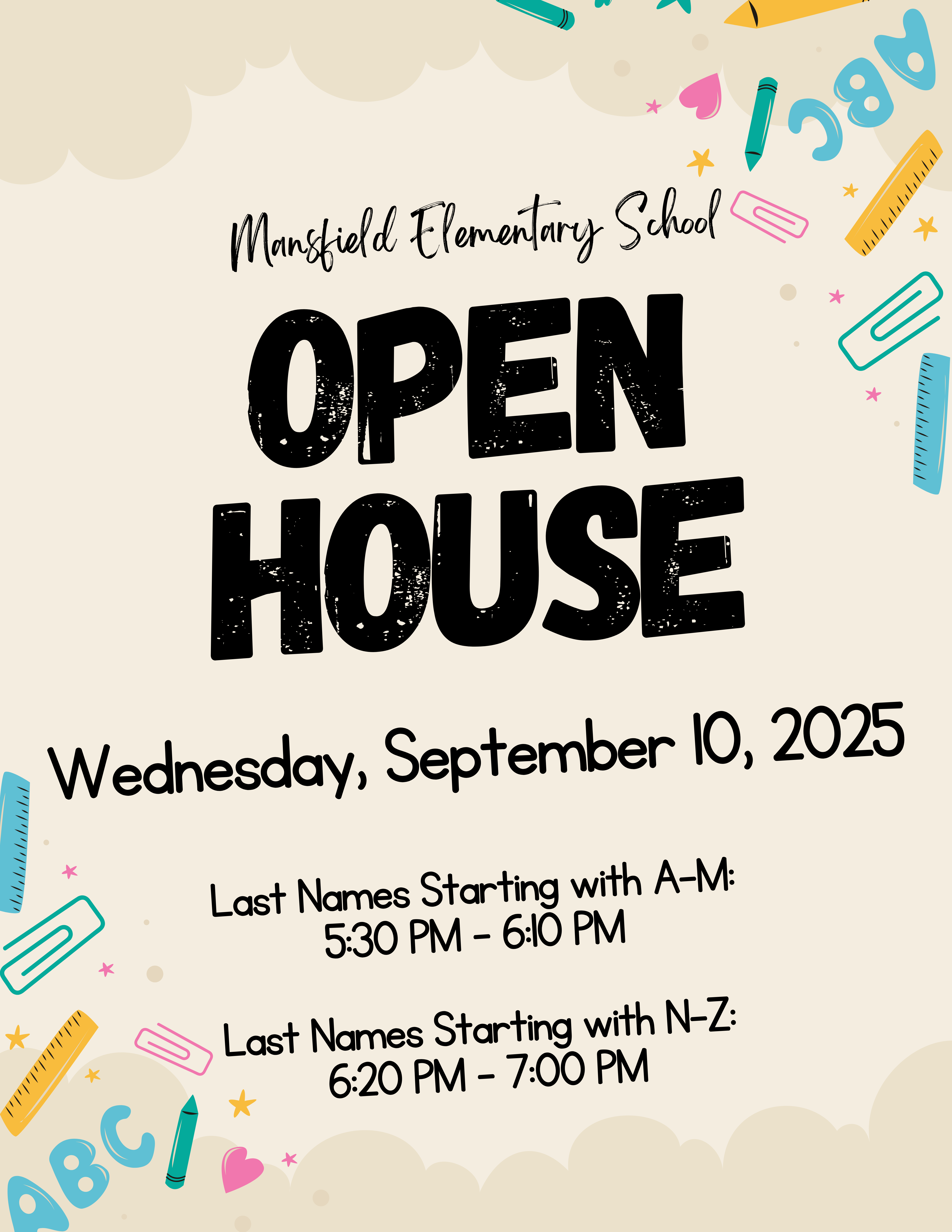 MES Open House Flyer 09.10.2025