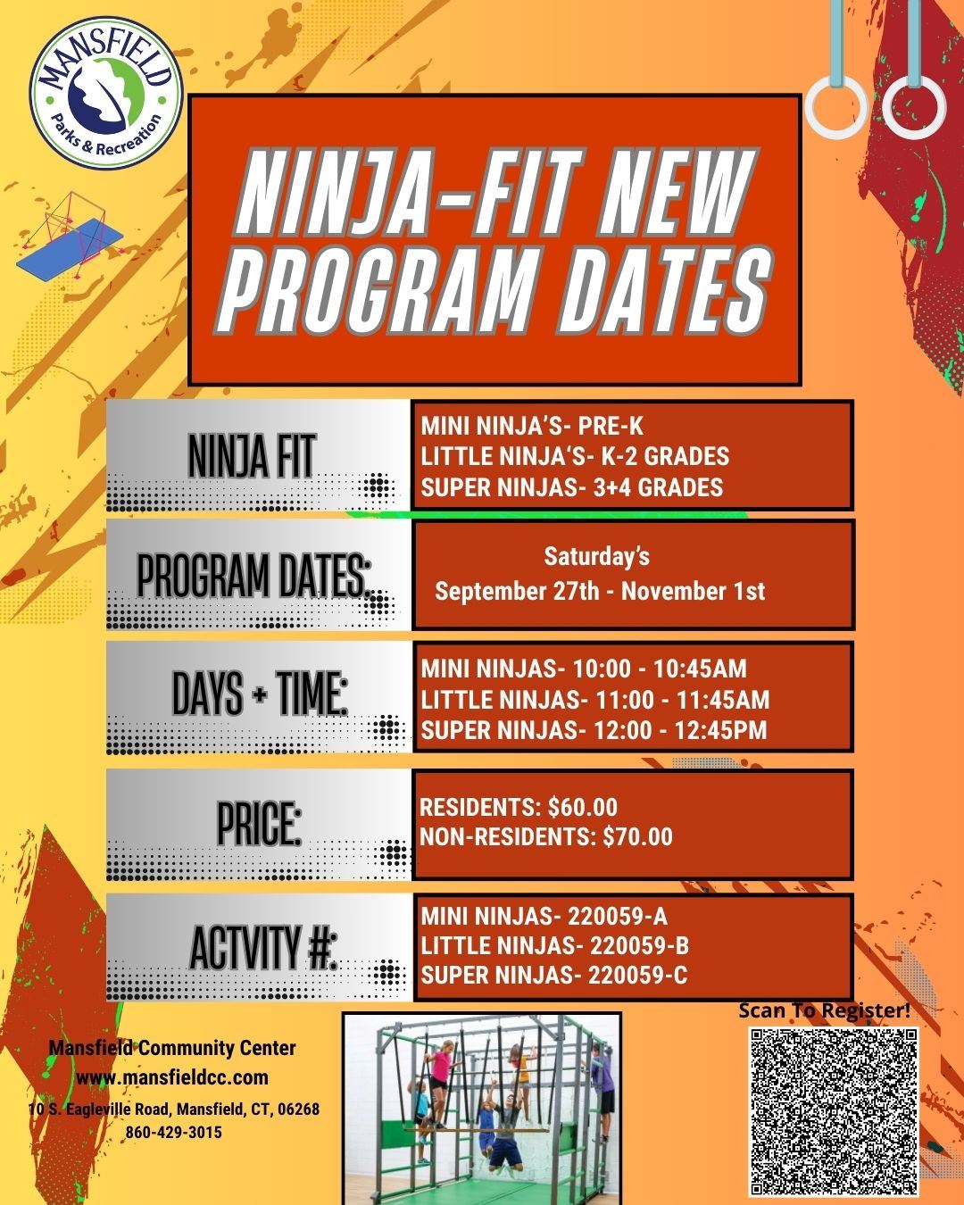 Ninja-FitG2N Program Dates Fall 2025