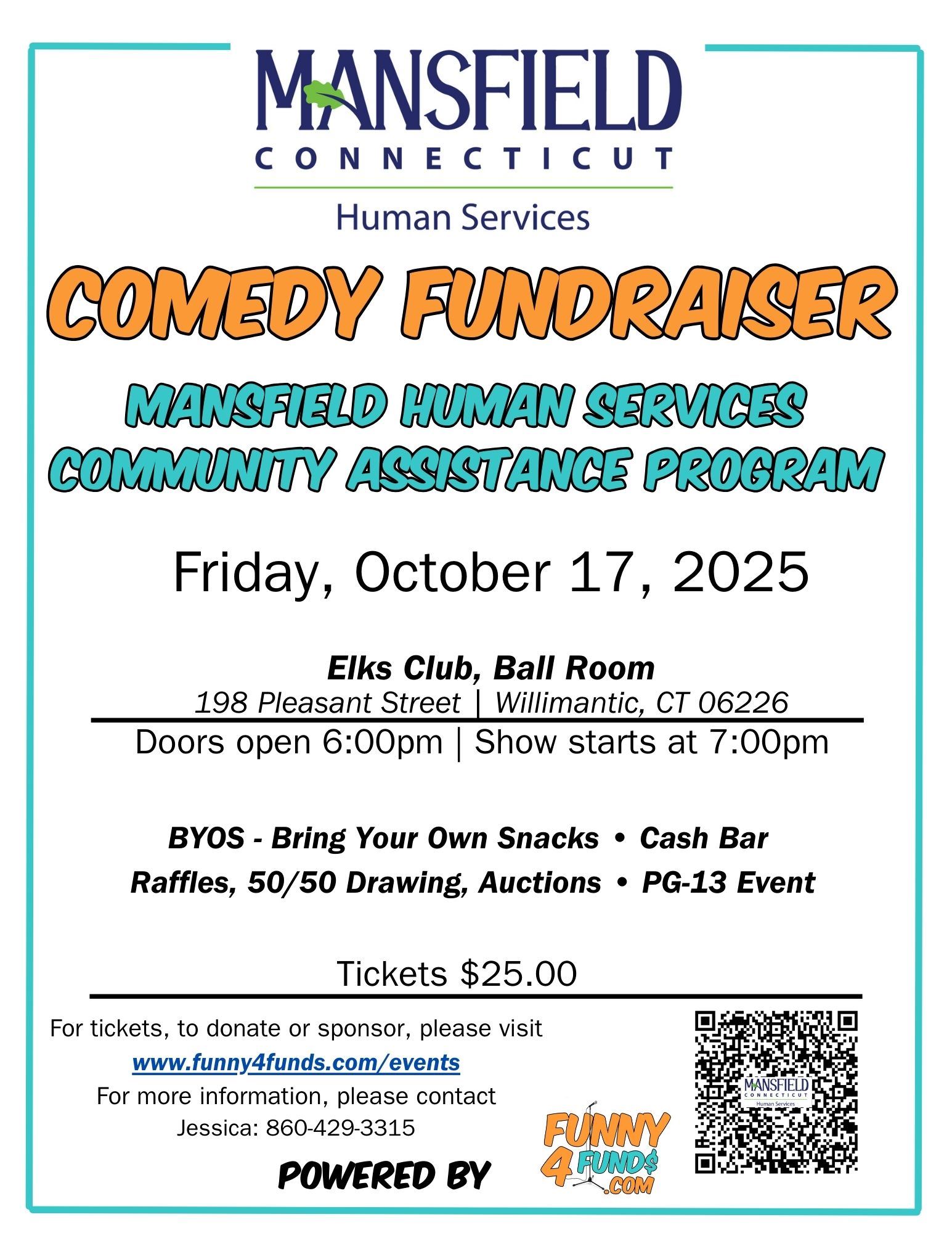 Mansfield Human Services comedy fundraiser image