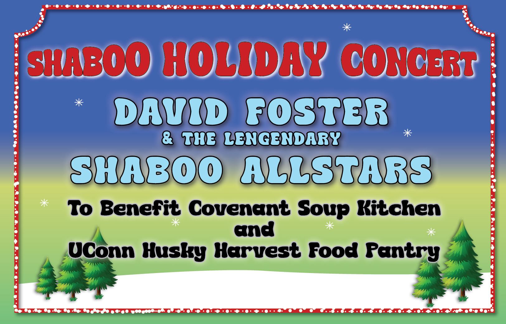 Flyer promoting concert by the Shaboo All Starts at Jorgensen Center