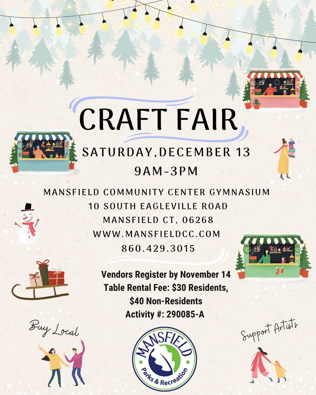Flyer promoting craft fair at MCC