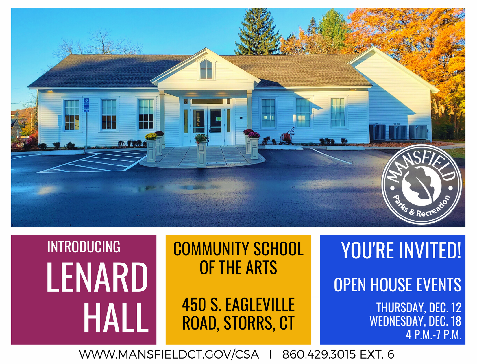 lenard hall open house postcard 2