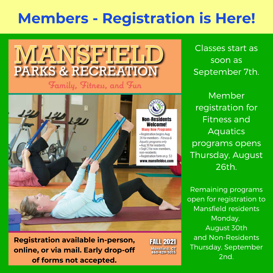 Member Registration is Here Fall 2021