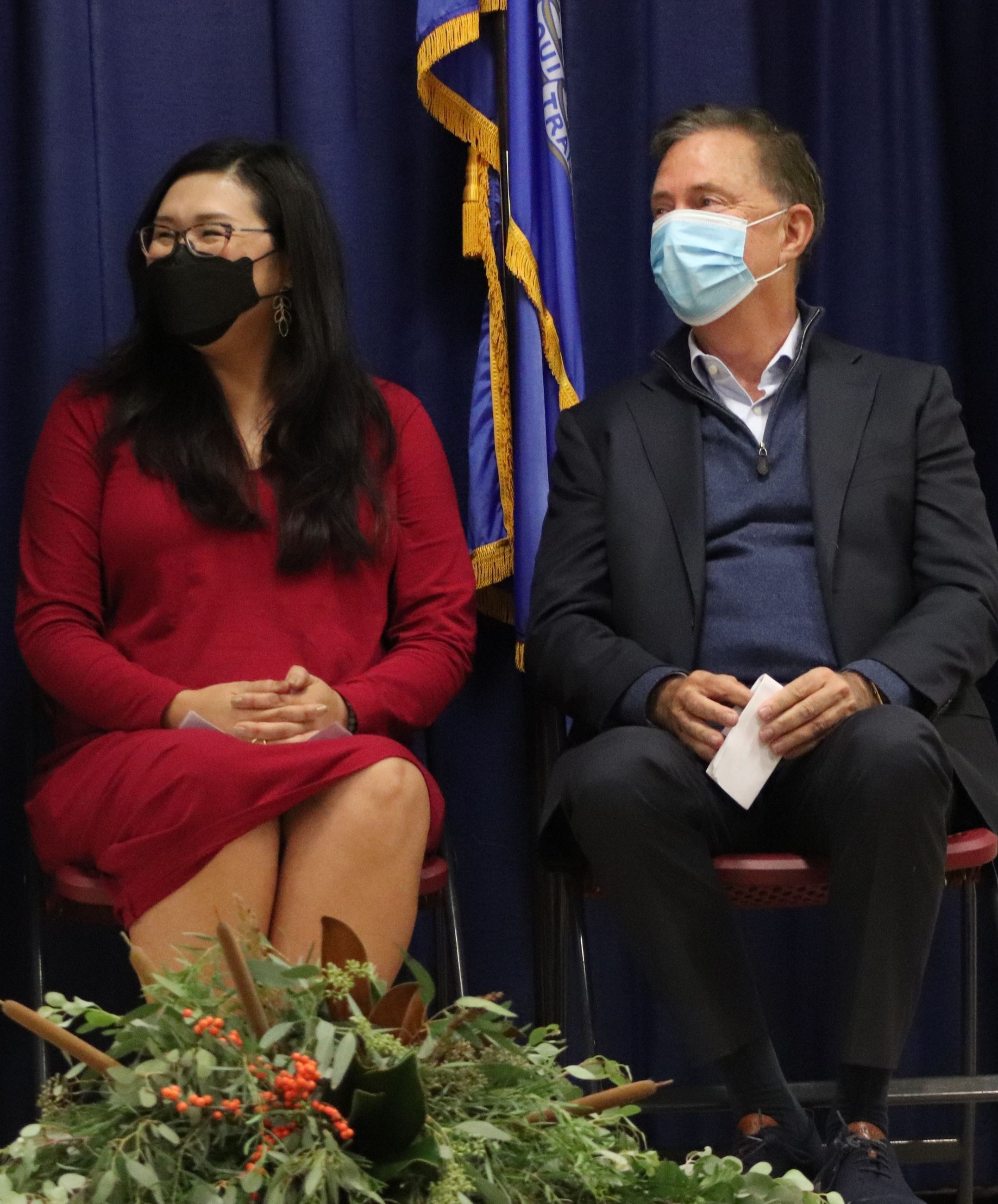 CT Teacher of the Year Kim King with Gov. Lamont