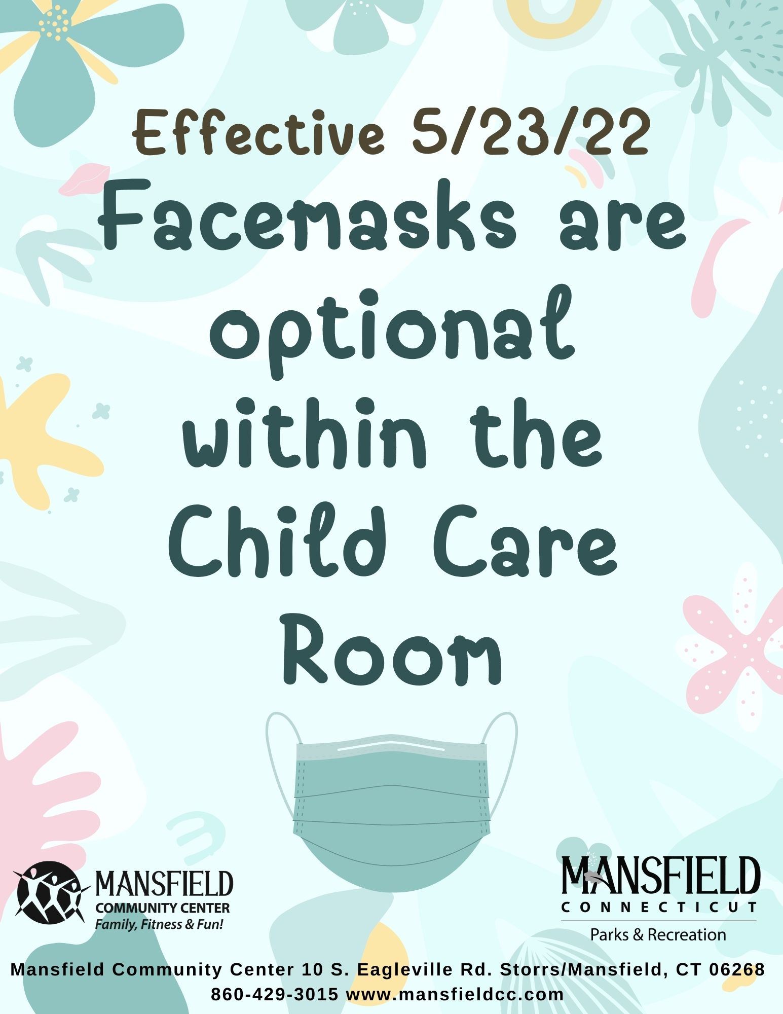 Child Care Face Masks are Optional