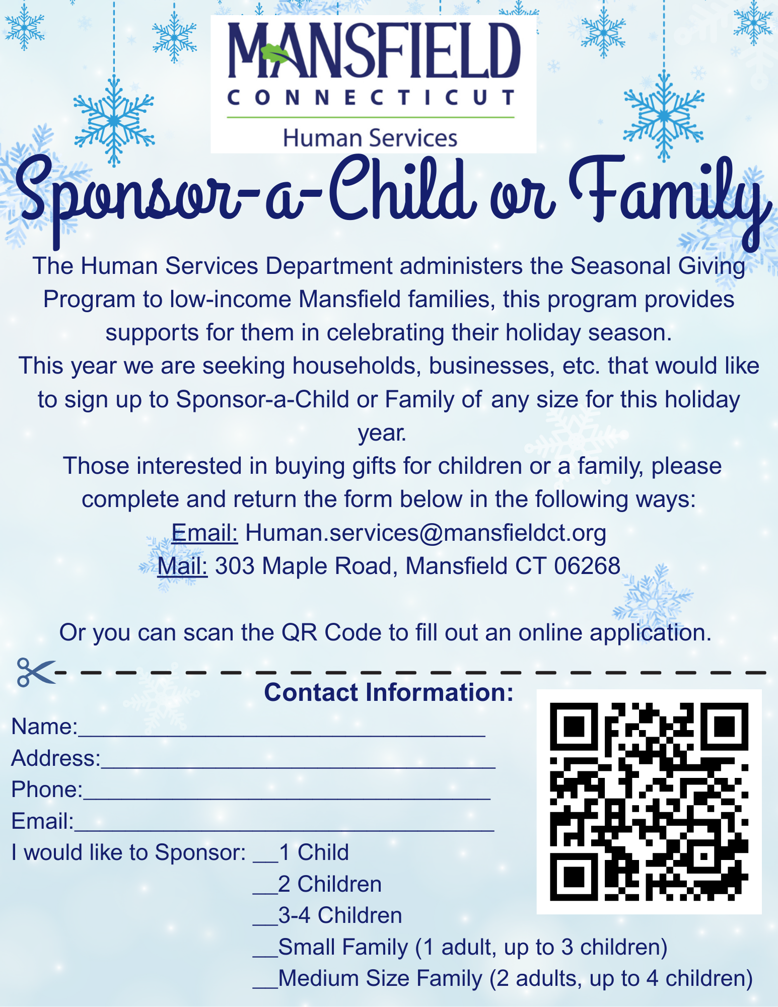 Sponsor a Child or Family Flyer